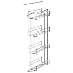SO-TECH® Gewürzregal Küchenregal 4 Etagen für Gewürzdosen bis Durchmesser 60 mm, für max. 12 Gewürzgläser (H x B x T: 470 x 185 x 90 mm) silberfarben