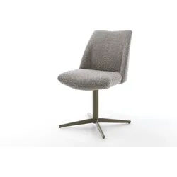 Drehstuhl Elso-Flex Bouclé Silbergrau Fußkreuz Effektfinish Titan 360° drehbar Taschenfederkern