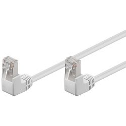 Goobay CAT 5e Patchkabel 2x 90° gewinkelt, F/UTP, weiß