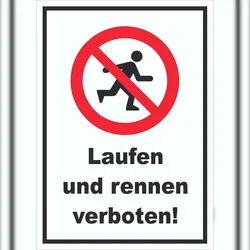 HB-Druck Laufen und Rennen verboten Schild A1 (594x841mm)