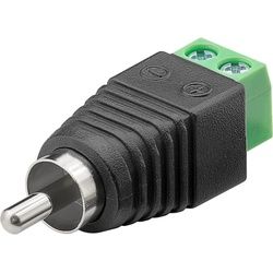 Cinch-zu-Terminalblock-Adapter, Terminal Block 2-pin auf Cinch-Stecker mit Schraubbefestigung