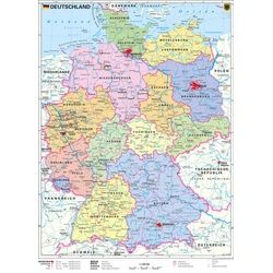 Stiefel Wandkarte Kleinformat Deutschland Politisch Ohne Metallstäbe Karte (im Sinne von Landkarte)