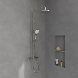 Villeroy & Boch Universal Showers Duschsystem TVS10900200061 mit Thermostat, Wandmontage, chrom
