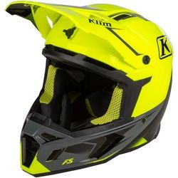 Klim F5 Legion Hi-Vis Motocross Helm, schwarz-grau-gelb, Größe XL für Männer