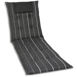 Xxxl Liegenauflage , Anthrazit , Textil , Streifen , Füllung: Schaumstoff, Vlies , 60x7x190 cm , Oeko-Tex® Standard 100 , pflegeleicht, hochwertige Qualität, langlebig, für den Außenbereich geeignet, mittels Bändern zu befestigen, mittels Gurtband zu befestigen, Wendekissen , Gartenmöbel, Gartenpolster & Auflagen, Liegenauflagen