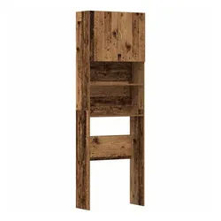 vidaXL Badregal NA Waschmaschinenschrank Altholz-Optik 64x24x190 cm Spanplatte braun