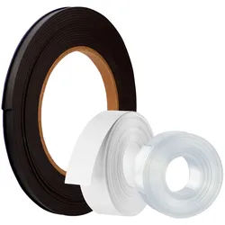 Etikettenhalter, C-Profil, magnetisch, auf Rolle 15 mm | inkl. Einlegepapier und Schutzfolie | 10 m, Ferrit, schwarz