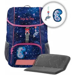 Step by Step Kinderrucksack KID REFLECT Rucksack-Set, 3-teilig inkl. Sitzkissen Star Seahorse Zoe
