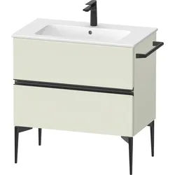 Duravit Sivida Waschtischunterbau, 2 Schubkästen, Griffleiste Diamantschwarz Matt, 810x477x591mm, zu ME by Starck, SV46440BDHH0000, Farbe: Blassgrün matt