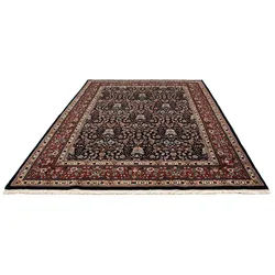 morgenland Wollteppich »Moud Blumenmuster Blu scuro 274 x 192 cm«, rechteckig, Unikat mit Zertifikat morgenland Dunkelblau B/L: 192 cm x 274 cm