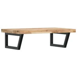vidaXL Badezimmerspiegelschrank Waschbeckenregal Wandmontage Stahl und nholz (1-St) braun|schwarz