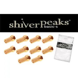 SHVP 85009-10AG - F-Stecker 6,7, vergoldet, mit großer Mutter, 10 Stück