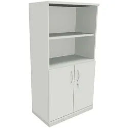 fm Büromöbel Kombischrank »Sidney« 4 OH 2 offene Fächer 2 Türen grau, 80x151.7x44.2 cm