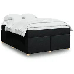 vidaXL Boxspringbett, Boxspringbett mit Matratze Schwarz 160x200 cm Stoff