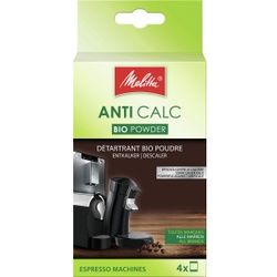 Melitta® ANTI CALC Bio Pulver für Kaffeevollautomaten, Pulverförmiger Geräteentkalker für Vollautomaten, Pad- und Kapselmaschinen, 1 Packung = 4 x 40 g - Beutel
