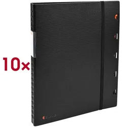 EXACOMPTA 10x Sichtmappe mit Ringen »Exactive Exaview« mit je 30 Hüllen schwarz, 24x32 cm