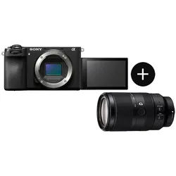 Sony Set: SEL70350G Objektiv + Alpha 6700KB Systemkamera (SEL-P16502, SEL-70350G, 26 MP, WLAN (Wi-Fi), Bluetooth, 26 MP, KI-Autofokus, 4K-Video, leichtes Design und top Bedienung) schwarz