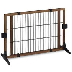 Relaxdays Ausziehbares Absperrgitter 71 cm hoch Dunkelbraun,Schwarz