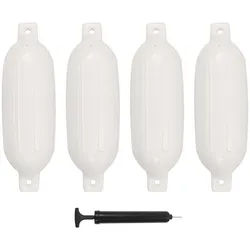 vidaXL PKW-Anhänger 585 x 165 cm Bootsfender 4 Stk Weiß 58,5x16,5 cm PVC weiß