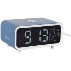 Karlsson Wecker , Hellblau , Kunststoff , 11x9x17 cm , Kalenderanzeige, Wochentaganzeige, Weckfunktion, 3D-Zahlen , Dekoration, Uhren, Wecker