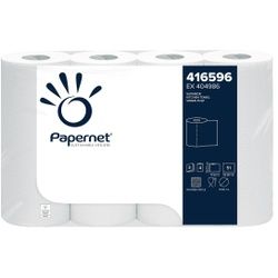 Papernet Küchenrolle, 3-lagig, weiß, Praktisches Küchenpapier aus Zellstoff, 1 Karton = 8 Packungen à 4 Rollen = 32 Rollen