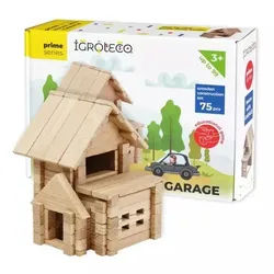 Holz-Bausatz - Haus mit Garage, 75-teilig