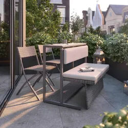 Loungeset Mario Grau Metall/Kunststoff Modular