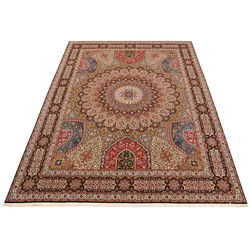 Orientteppich »Perser - Täbriz - Royal - 403 x 300 cm - mehrfarbig«, rechteckig, Wohnzimmer, Handgeknüpft, Einzelstück mit Zertifikat, 63853645-0 Mehrfarbig 7 mm