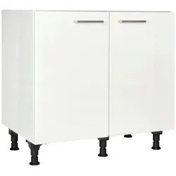 Nobilia Spülenunterschrank , Weiß Hochglanz , Metall , einzeln stellbar , 90x87x56 cm , Blauer Engel, Pefc, Goldenes M, Made in Germany, DGM-Klimapakt , Zusatzausstattung erhältlich , Küchen, Küchenmöbel