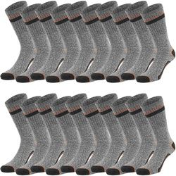 Black+Decker Crew Work Socks Unisex Herren Damen Arbeitssocken 10er Pack Grau 43-46