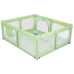 COSTWAY Laufgitter, Laufstall, 189 x 158 cm, mit 50 Ozeanbällen grün