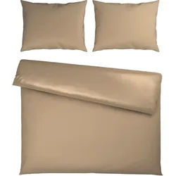 Bettwäsche Xenia Uni XXL Beige ca. 200x220cm