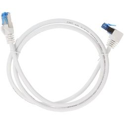 Goobay CAT 6A Patchkabel 1x 90° gewinkelt, S/FTP (PiMF), weiß