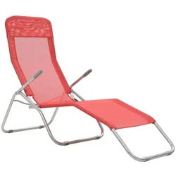 vidaXL Gartenliege, Klappliegen 2 Stk. Textilene Rot