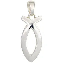 JOBO Kettenanhänger Anhänger Ichthys 17,7 mm, 925 Silber rhodiniert silberfarben