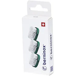 Berninox® 3 x Ersatz-Bürstenköpfe Atlantikgrün Soft