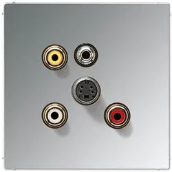 Jung Mutimedia-Einsatz Cinch Audio/Composite Video/S-Video/ Miniklinke 3,5 mm (Glanzchrom)
