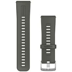 Garmin Smartwatch-Armband Ersatzarmband 24mm Silikon Moosgrün mit Edelst Sil grün