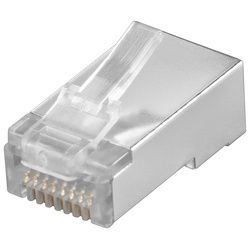 Goobay RJ45 Stecker, CAT 5e STP geschirmt - für Rundkabel