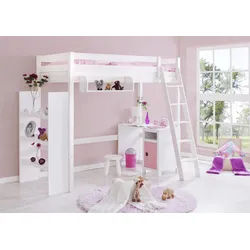 Hochbett Matthias ca. 90x200 cm Kiefer Weiß