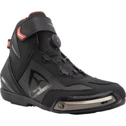 MUGENRACE Woody perforierte Motorrad Schuhe, schwarz-rot, Größe 47 für Männer