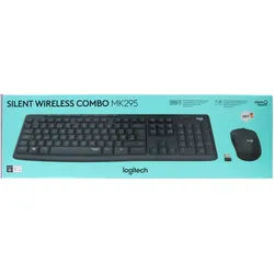Logitech Tastatur/Maus Set MK295, Wireless, grafit Silent, DE, Optisch, 1000 dpi, Retail
