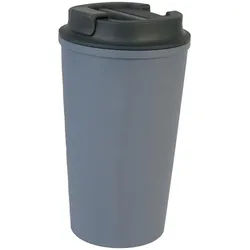 Homeware Profession. Coffee-To-Go-Becher , Blau , Kunststoff, Naturmaterialien , Uni , 0.4 l , 16.3 cm , Lfgb , doppelwandig, lebensmittelecht, schadstofffrei, nachhaltig, hitzebeständig, leicht zu reinigen , Geschirr, Kannen & Karaffen, Coffee-to-go-Becher
