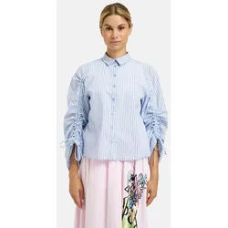 Milano Italy Langarmbluse mit Kellerfalte im Rücken blau 48