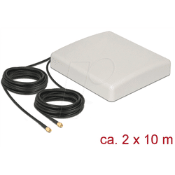 DELOCK 89891 - Antenne LTE 2xSMA Stecker direktional RG-58 10 m beige outdoor