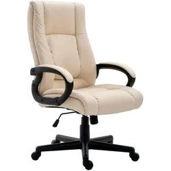 CLP Chefsessel Lederlook Creme , Kunststoff , 66x106x70 cm , Büromöbel, Bürostühle, Chefsessel