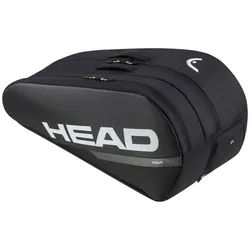 Head Tennis-Racketbag Tour Racquet Bag L (Schlägertasche, 2 Hauptfächer, Schuhfach) 2024 schwarz/weiss 9er