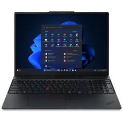 LENOVO ThinkPad E16 G3 Black (21SR000PGE) 16", 1920x1200 (60Hz, IPS enspiegelt, 300cd/m2), Intel Core Ultra 5 225U, 2C+8c+2c/14T, 1.50-4.80GHz, 16GB DDR5-RAM (1x 16GB, 1x frei, 64GB max.), 512GB M.2 NVMe-SSD, Intel Graphics (iGPU), 1x Thunderbolt 4/USB4 m. DP 2.1 (40Gb/s, PD-Out, Netzan PD-In), 1x USB-C 3.2 m. DP 1.4, 1x USB-A 3.1, 1x USB-A 3.0, 1x HDMI 2.1, 1x 3.5mm Klinke, 1x RJ-45-LAN, 2Mpix IR-Cam m. Abdeckung, Win 11 Pro