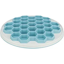 TRIXIE Slow Feeding Platte Hive, Kunststoff / TPR / TPE, Ø 30 cm, grau / blau