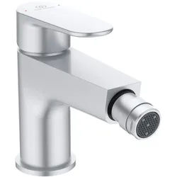 Ideal Standard Bidetarmatur Cerafine O Ausladung 132mm m.Push-Open-Ventil Silver, BD716SI BD716SI